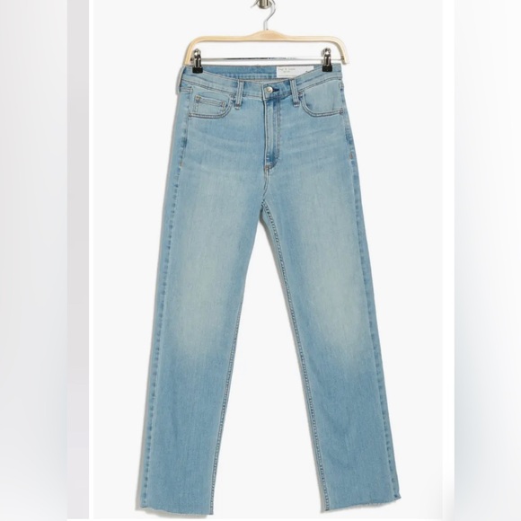 RAG & BONE Hattie Mid Rise 25 jeans Dull Length light wash  NWT (OTR006) - Picture 2 of 4